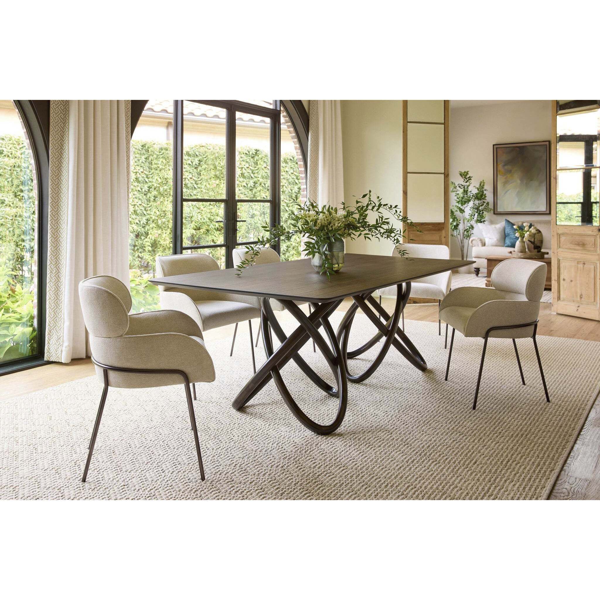 Elo 86.5 X 43.25 inch Dark Brown and Natural Dining Table