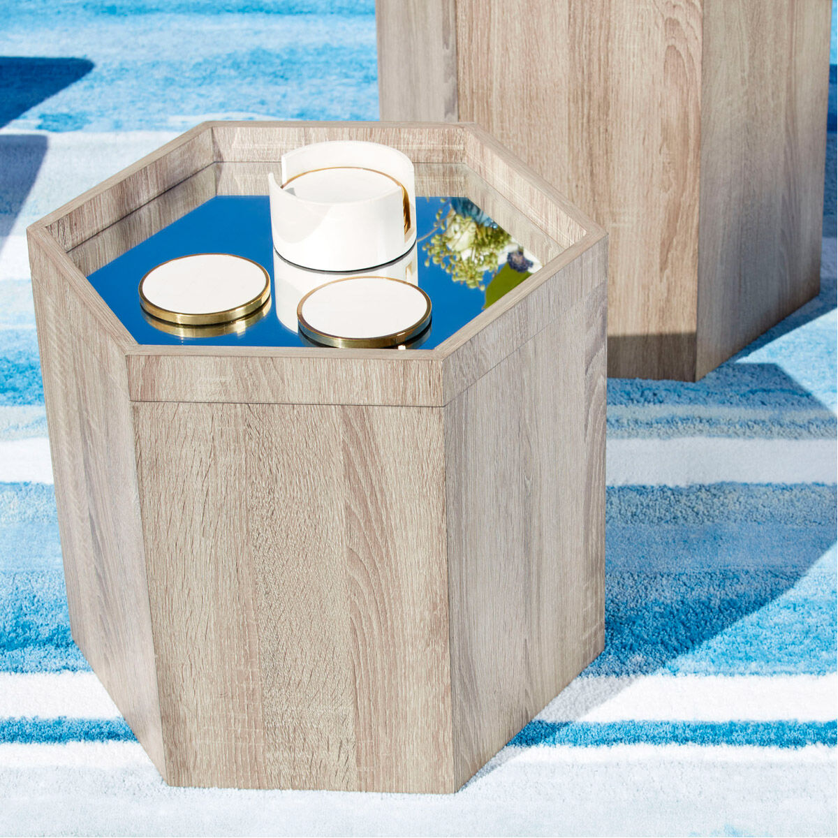 Gatsby Brass And White Coasters, Set of 7