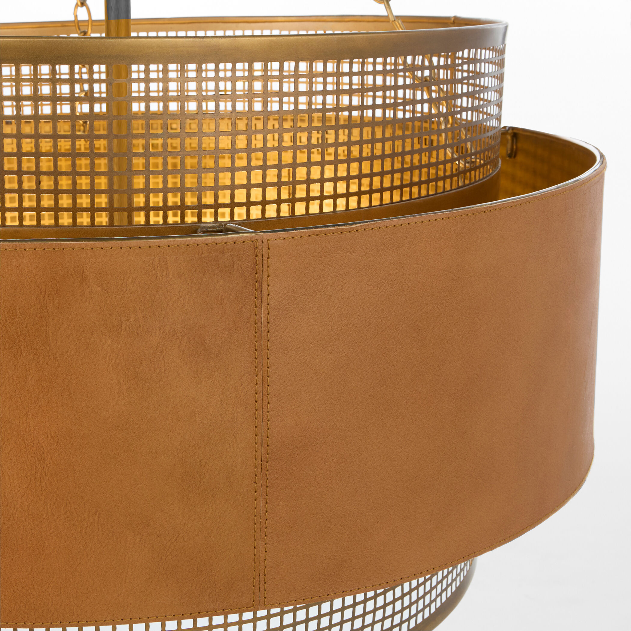 Newcomb 6 Light 31.75 inch Aged Brass and Brown Chandelier Ceiling Light