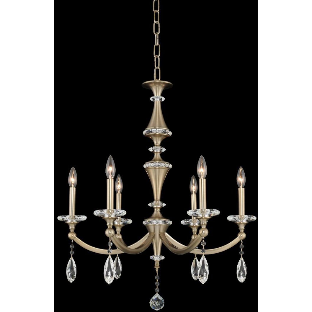 Floridia 6 Light 27 inch Matte Brushed Champagne Gold Chandelier Ceiling Light