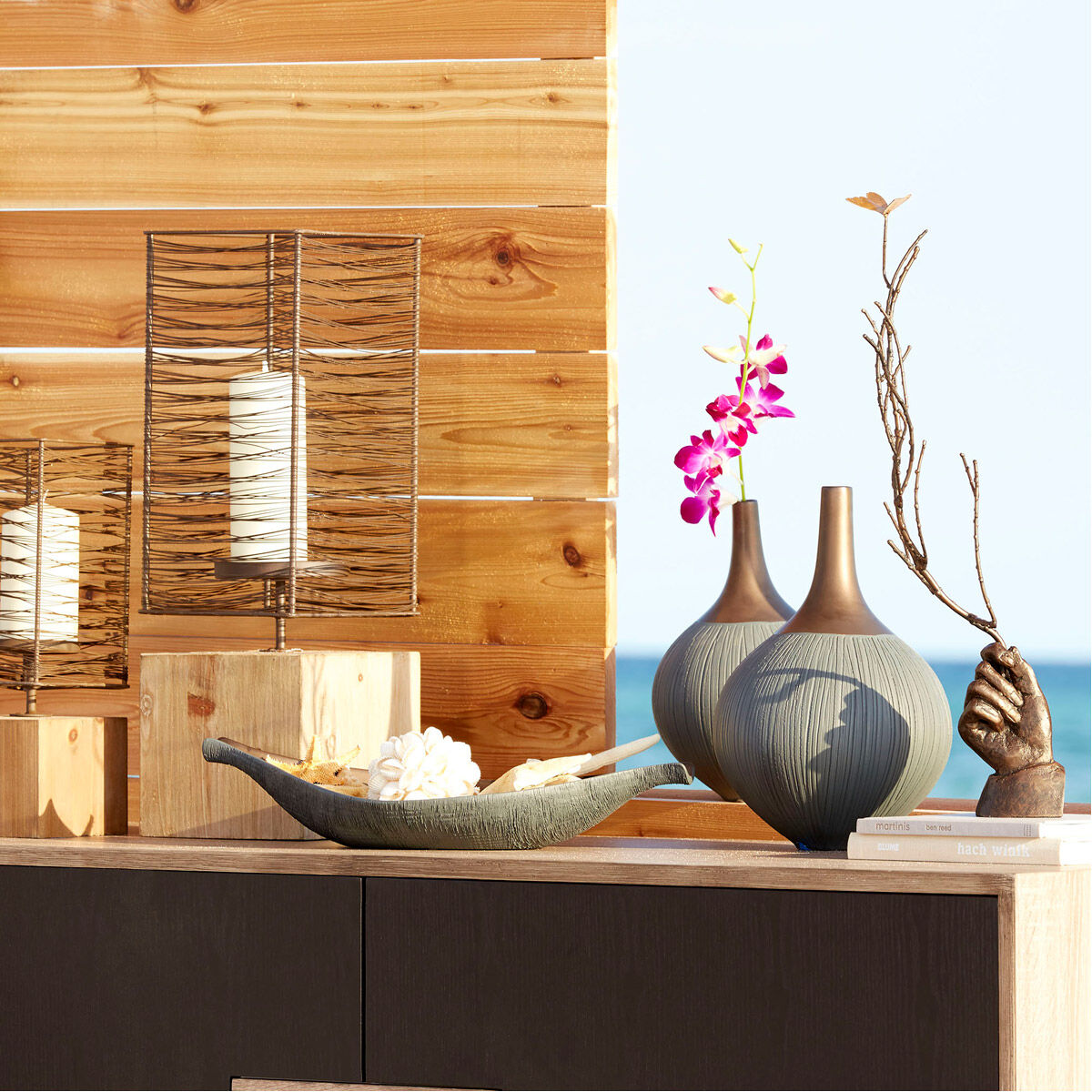 Horus Charcoal Grey And Bronze Tray, Large