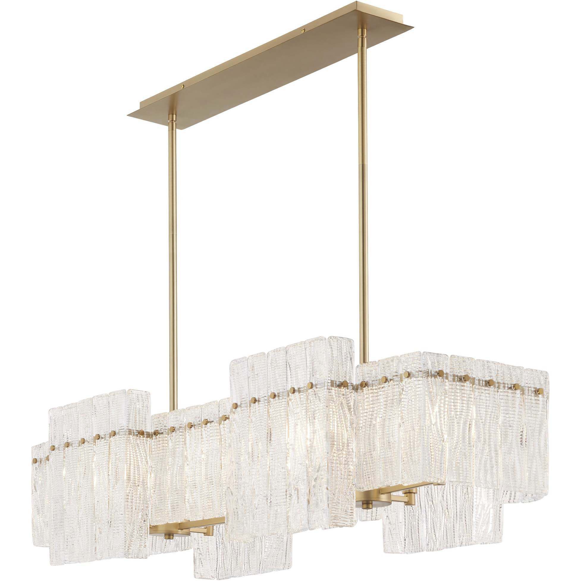 Othello 8 Light 47 inch Aged Brass Linear Chandelier Ceiling Light