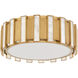 Volterra 4 Light 22 inch Aged Brass Flush Mount Ceiling Light