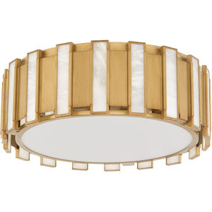 Volterra 4 Light 22 inch Aged Brass Flush Mount Ceiling Light