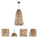 Grid 1 Light 15.5 inch Antique Brass Pendant Ceiling Light
