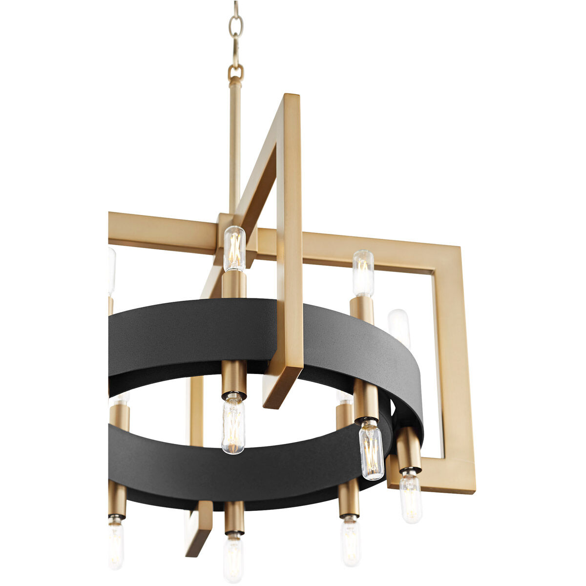 Archibald 16 Light 24 inch Noir and Aged Brass Chandelier Ceiling Light