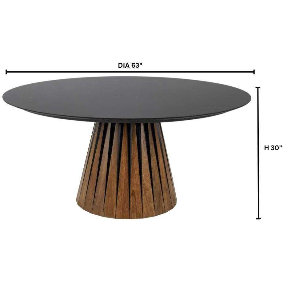 Bourbon 63 inch Medium Brown and Black Dining Table