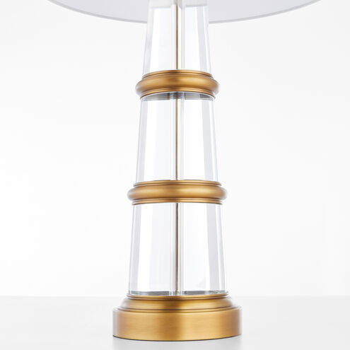 Bellamy 32.5 inch 150.00 watt Crystal and Brass Table Lamp Portable Light