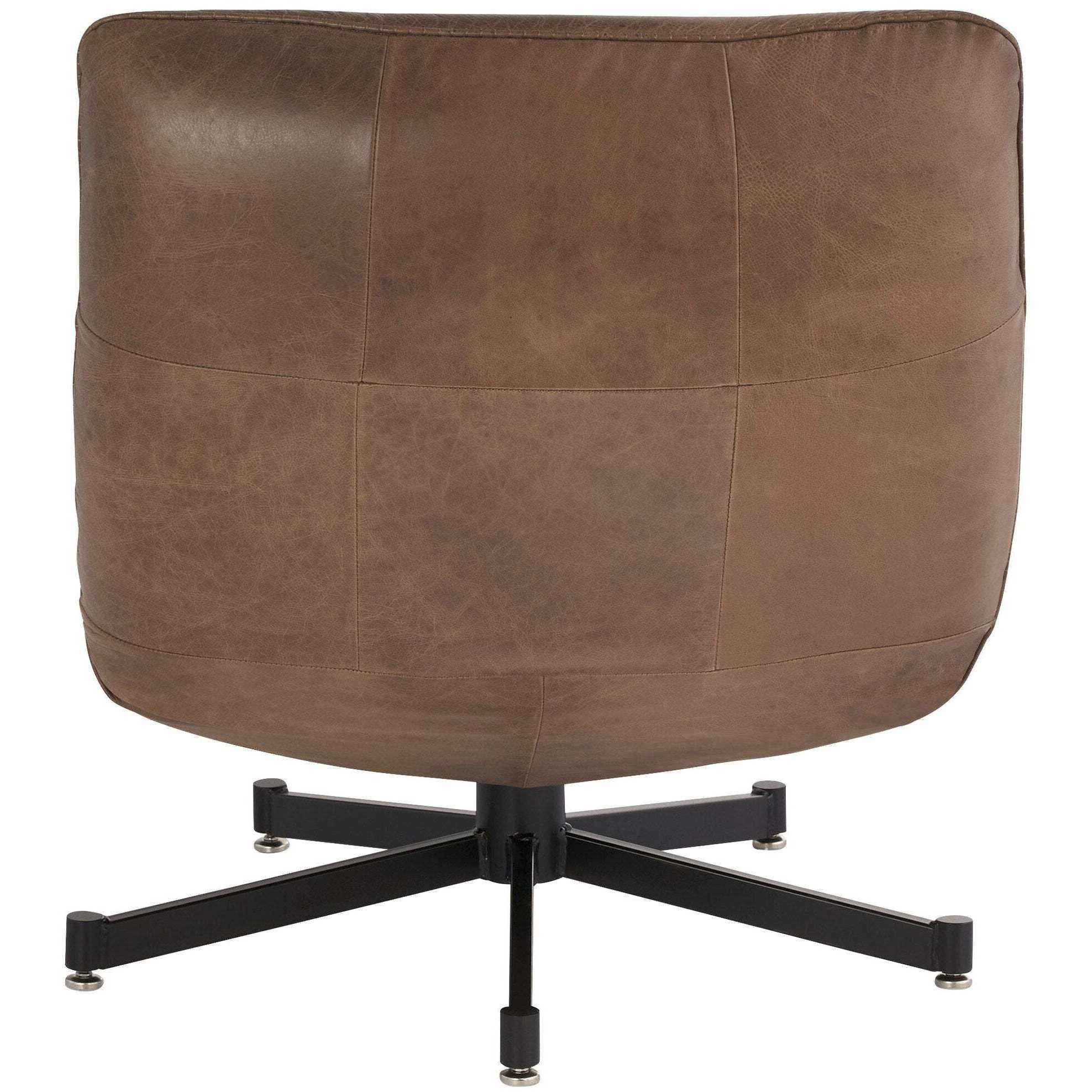 Eduarda Medium Brown Distressed Leather Arm Chair