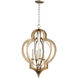 Vertigo 4 Light 19 inch Silver Leaf Chandelier Ceiling Light, Small