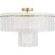 Othello 7 Light 25 inch Aged Brass Semi Flush Mount Ceiling Light