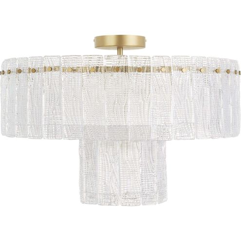 Othello 7 Light 25 inch Aged Brass Semi Flush Mount Ceiling Light