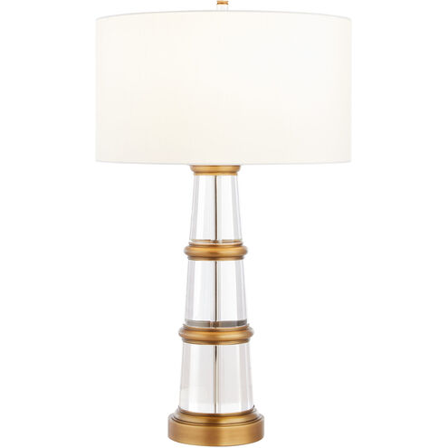 Bellamy 32.5 inch 150.00 watt Crystal and Brass Table Lamp Portable Light