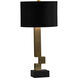 Rendezvous 31 inch 100.00 watt Black and Frosted Table Lamp Portable Light