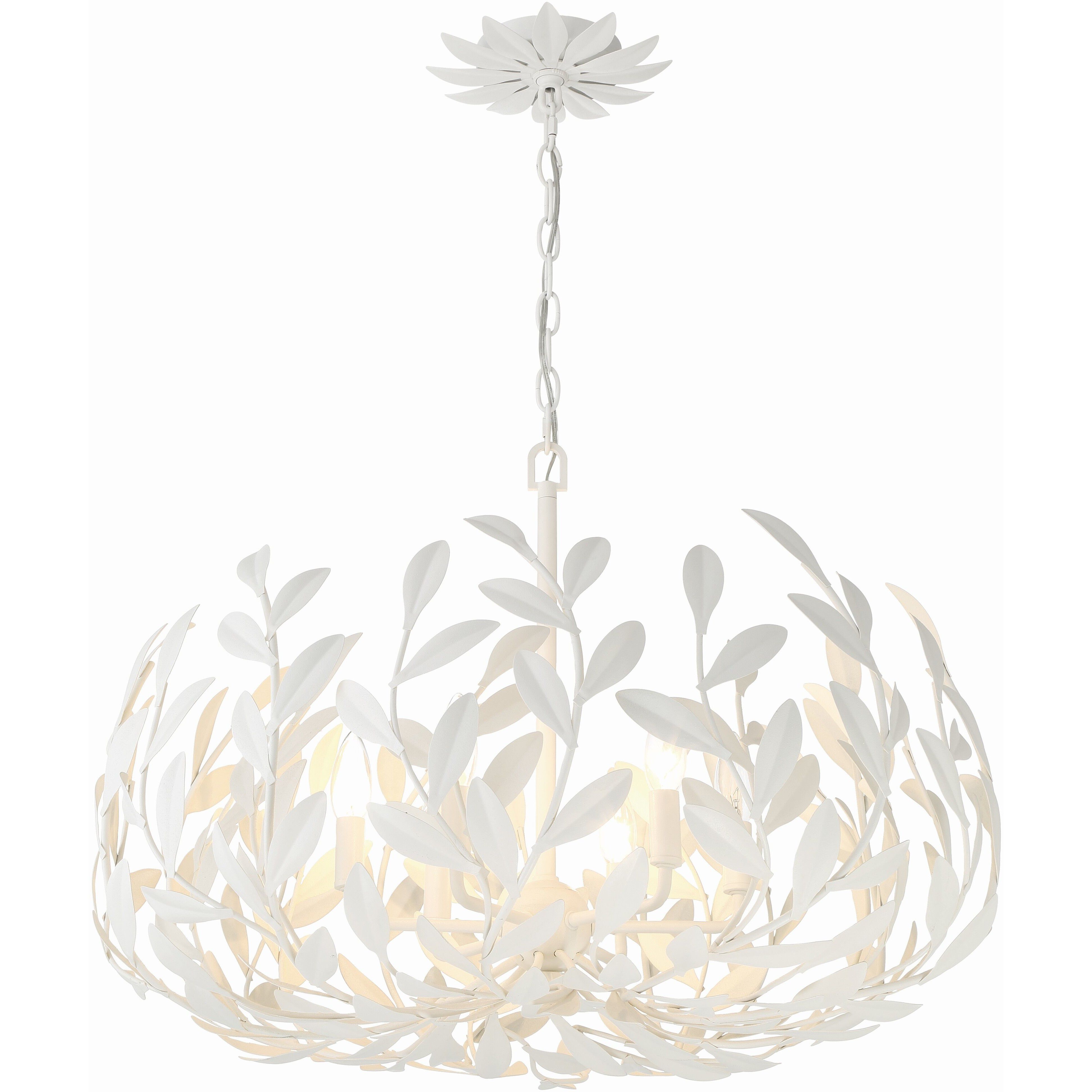 Broche 6 Light 27 inch Matte White Chandelier Ceiling Light