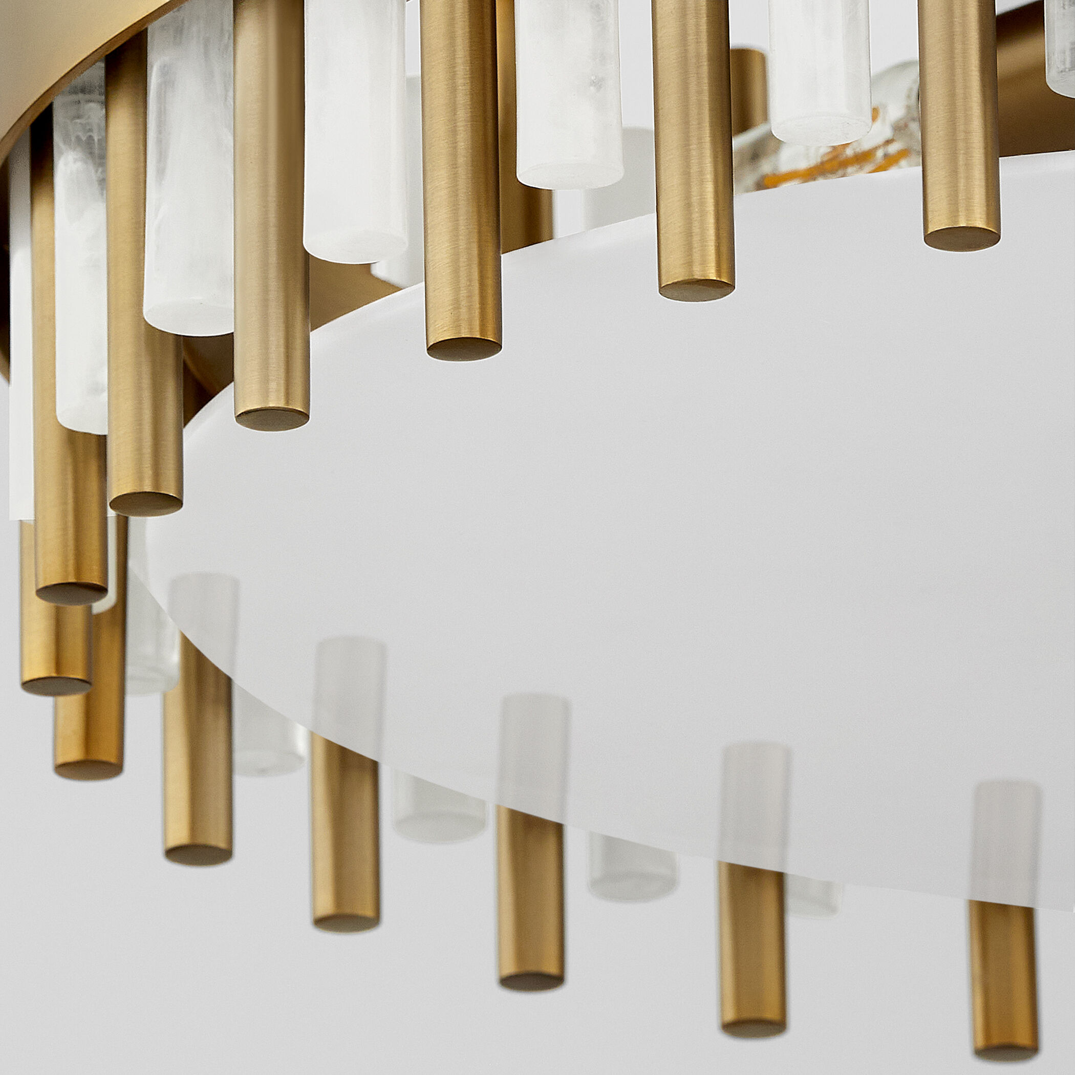 Cassio 4 Light 22 inch Aged Brass Flush Mount Ceiling Light