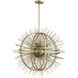 Saturn 8 Light 35 inch Silver Leaf Pendant Ceiling Light