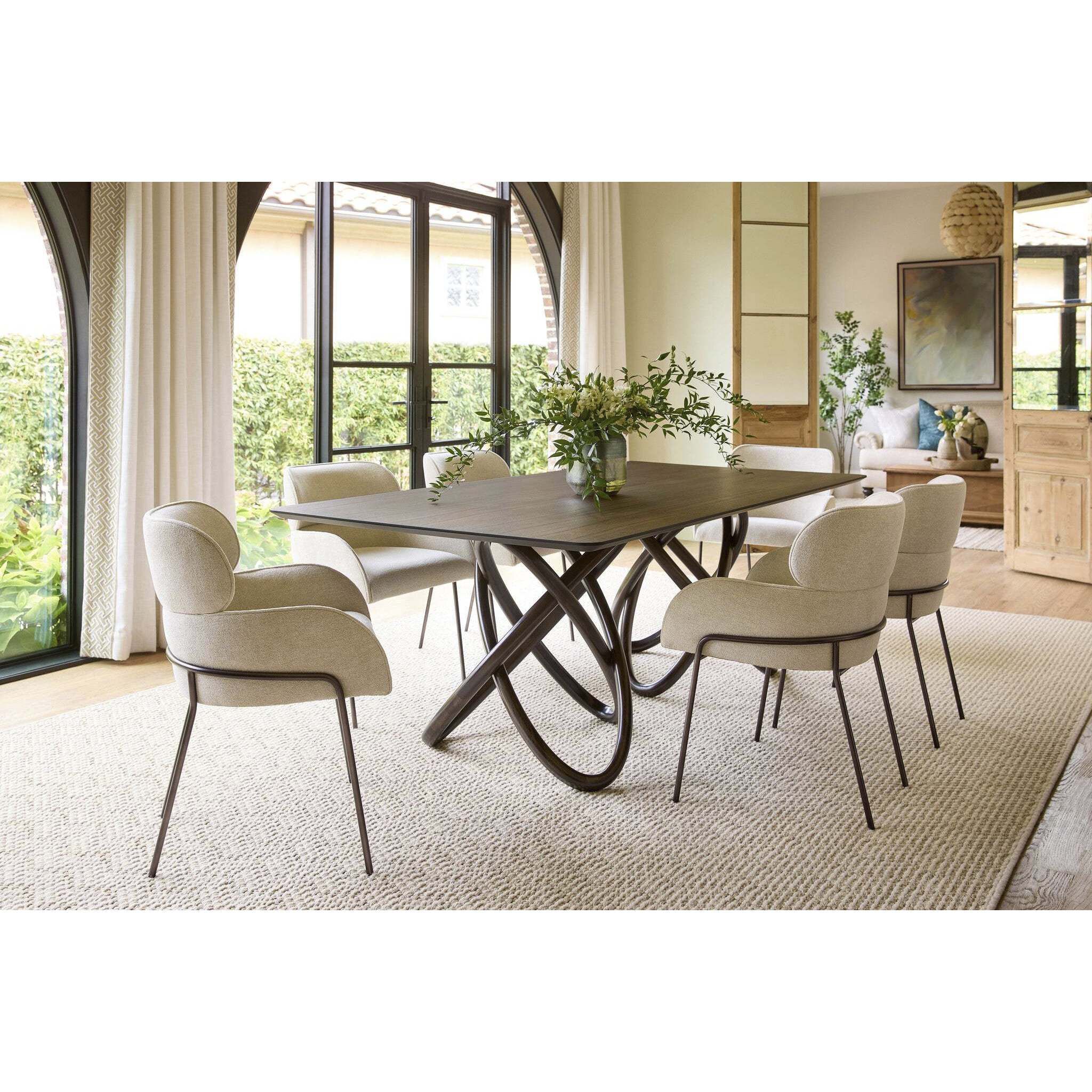 Elo 86.5 X 43.25 inch Dark Brown and Natural Dining Table