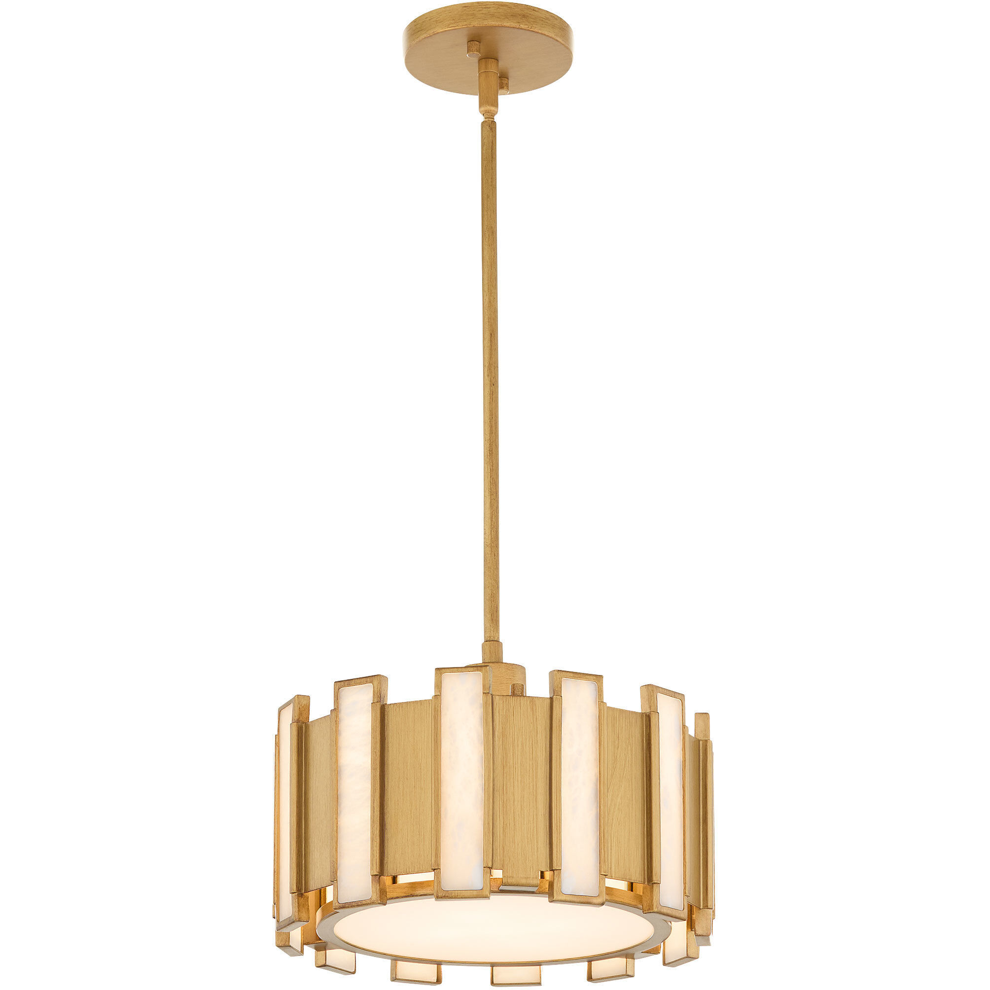 Volterra 1 Light 15 inch Aged Brass Pendant Ceiling Light