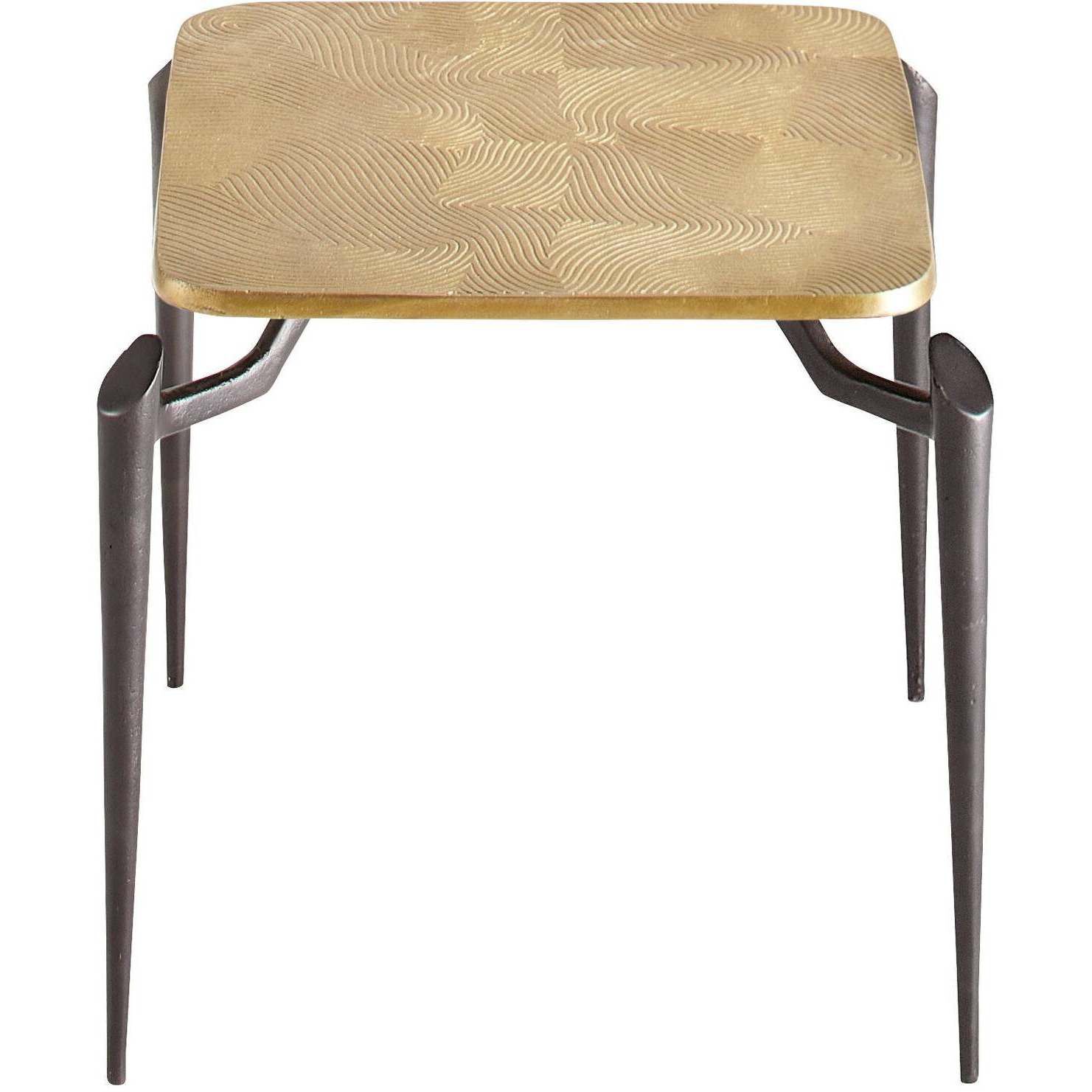 Tarsal 23 X 23 inch Black and Gold Side Table