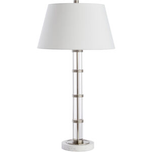 Silvia 33.25 inch 150.00 watt Polished Nickel and Acrylic with White Table Lamp Portable Light