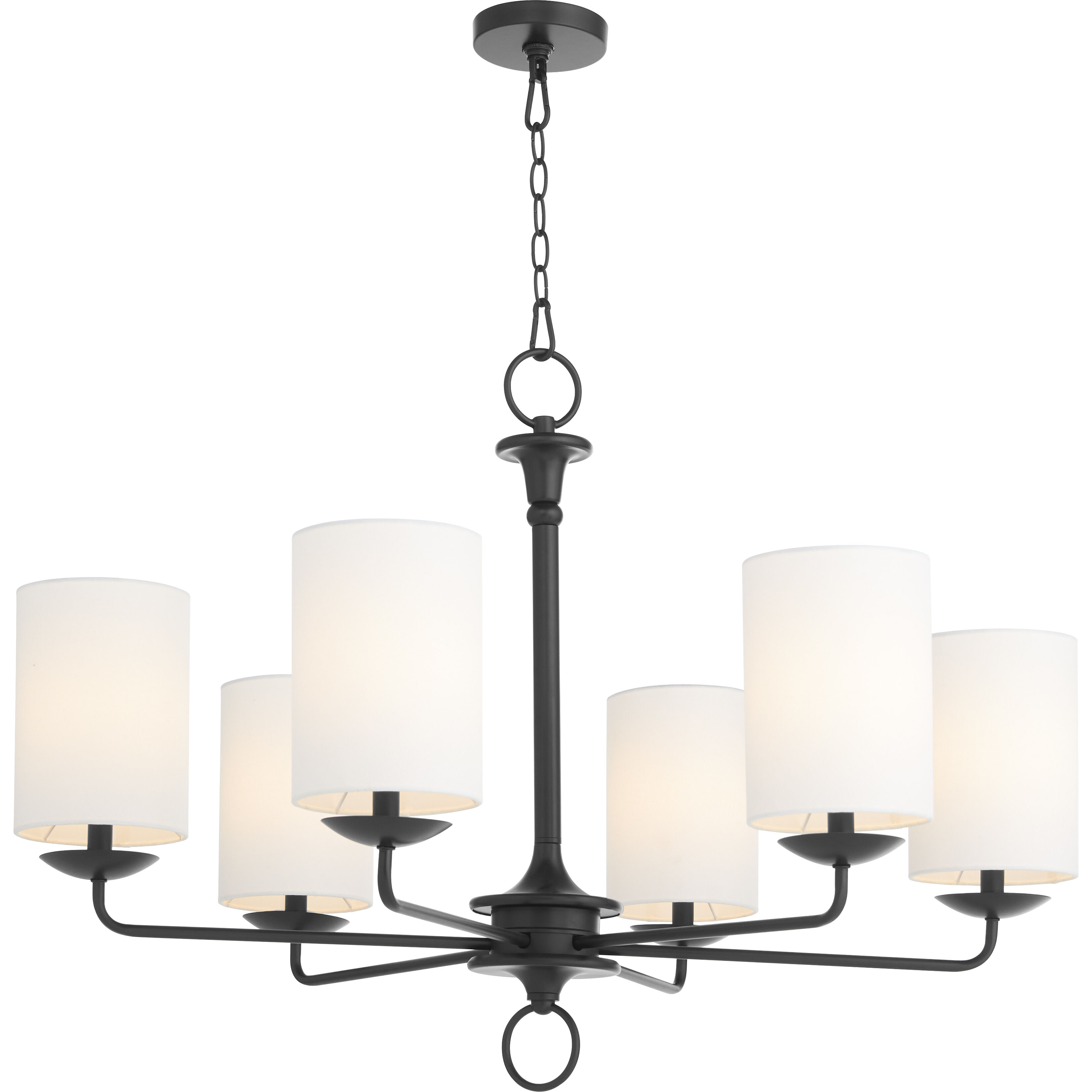 Ginevra 6 Light 38 inch Black Chandelier Ceiling Light, Small