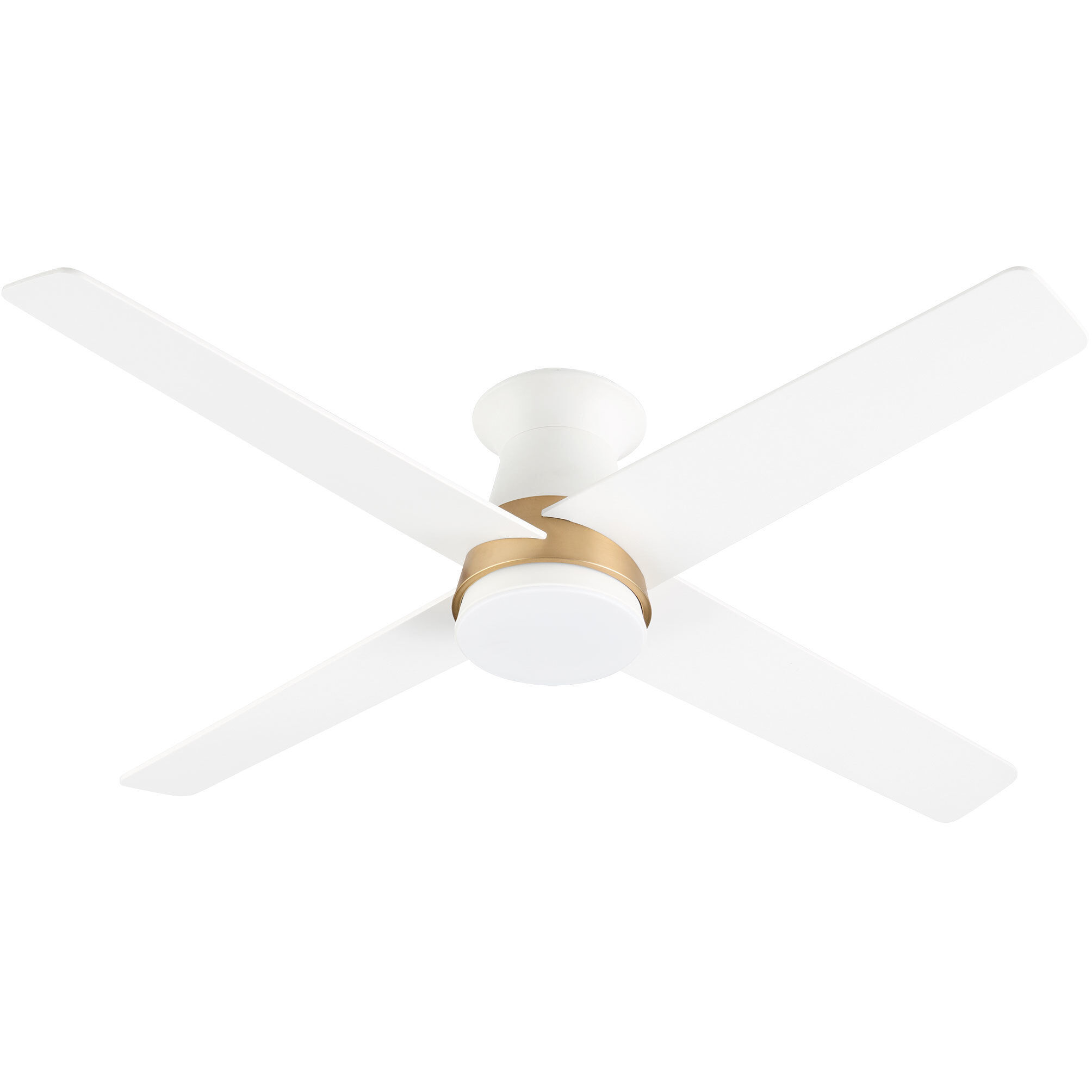 Santa Ana 52 inch Studio White and Aged Brass with Studio White Blades Ceiling Fan