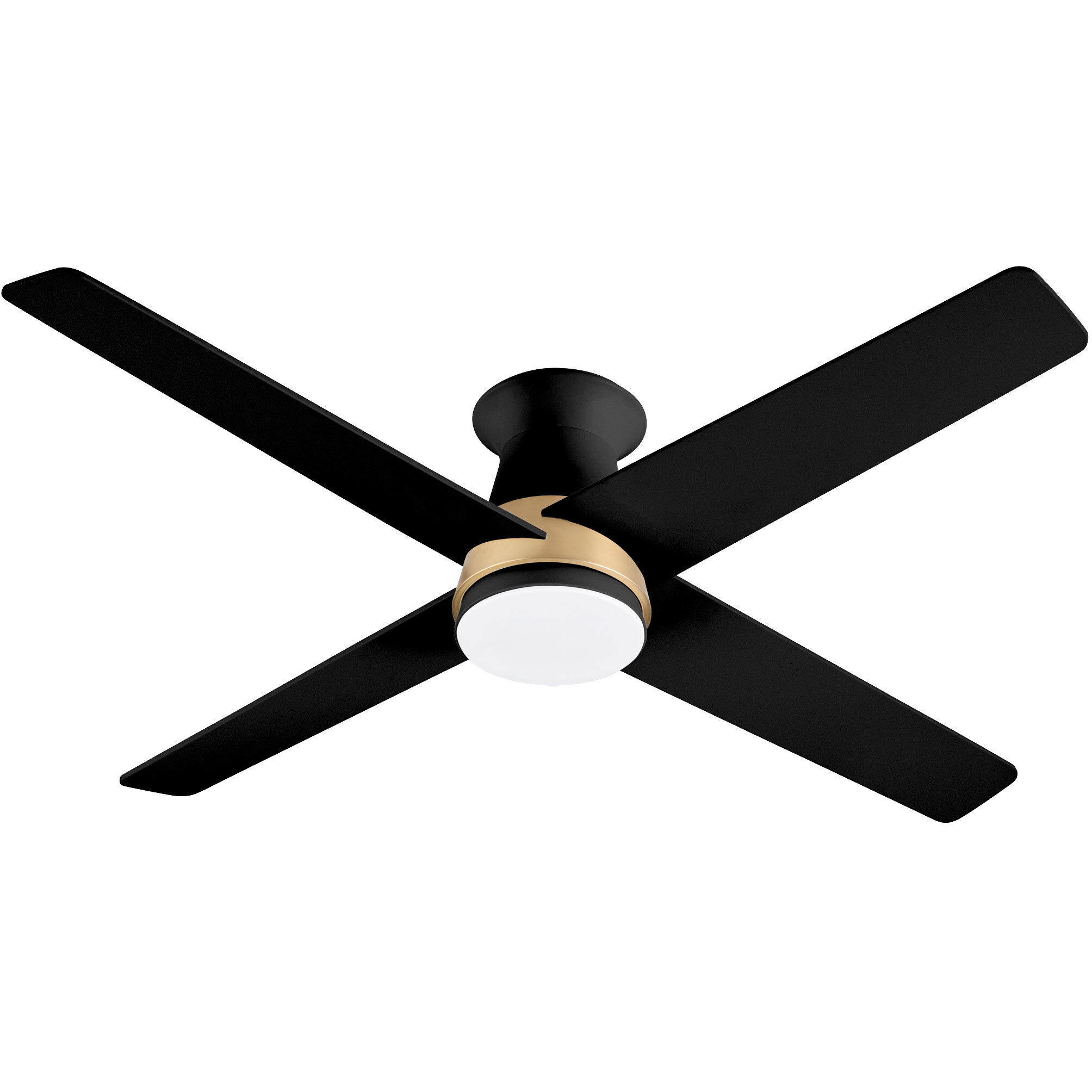Santa Ana 52 inch Aged Brass and Matte Black with Matte Black Blades Ceiling Fan