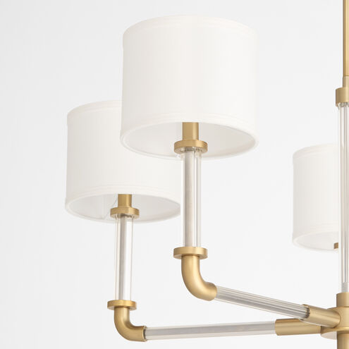 Hightower 5 Light 35.25 inch Clear and Aged Brass Chandelier Ceiling Light