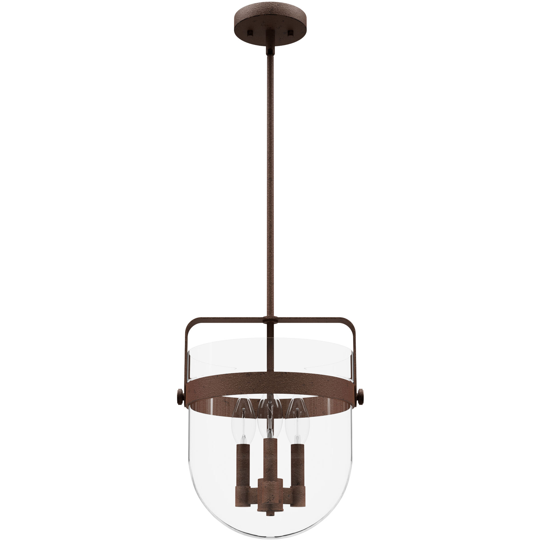 Karloff 3 Light 11.75 inch Textured Rust Pendant Ceiling Light
