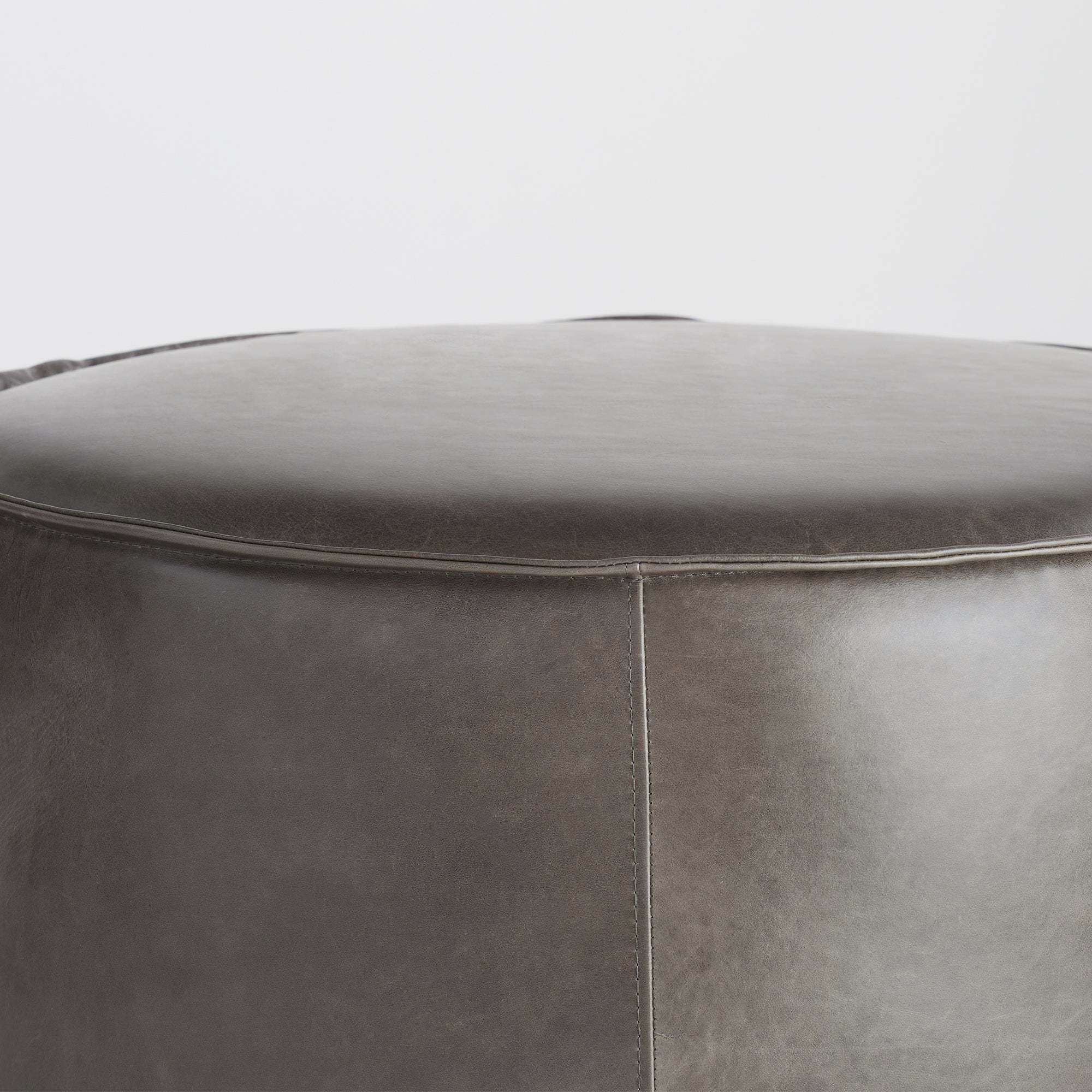 Lusso 20 inch Grey Pouf