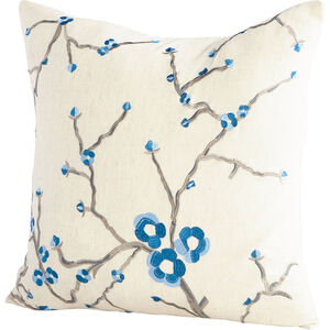 Ella 18 X 18 inch Blue And White Pillow Cover