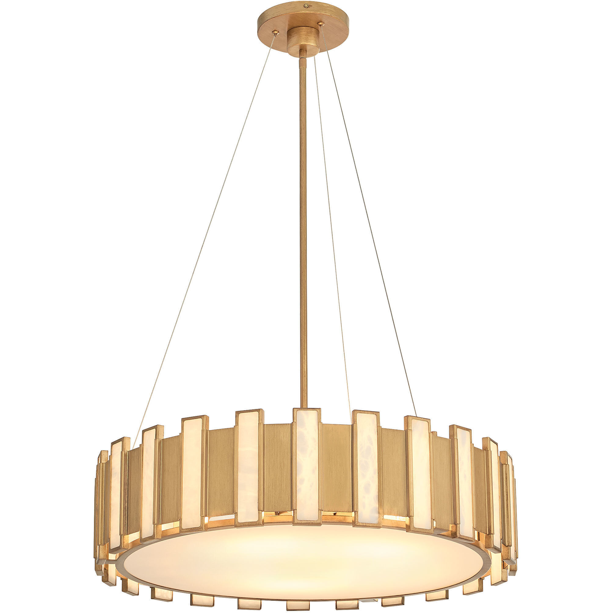 Volterra 5 Light 28 inch Aged Brass Pendant Ceiling Light