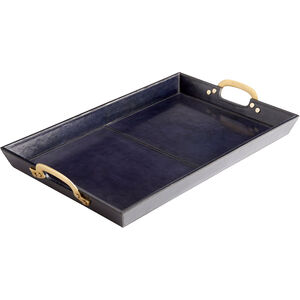 McQueen Blue And Antique Brass Tray