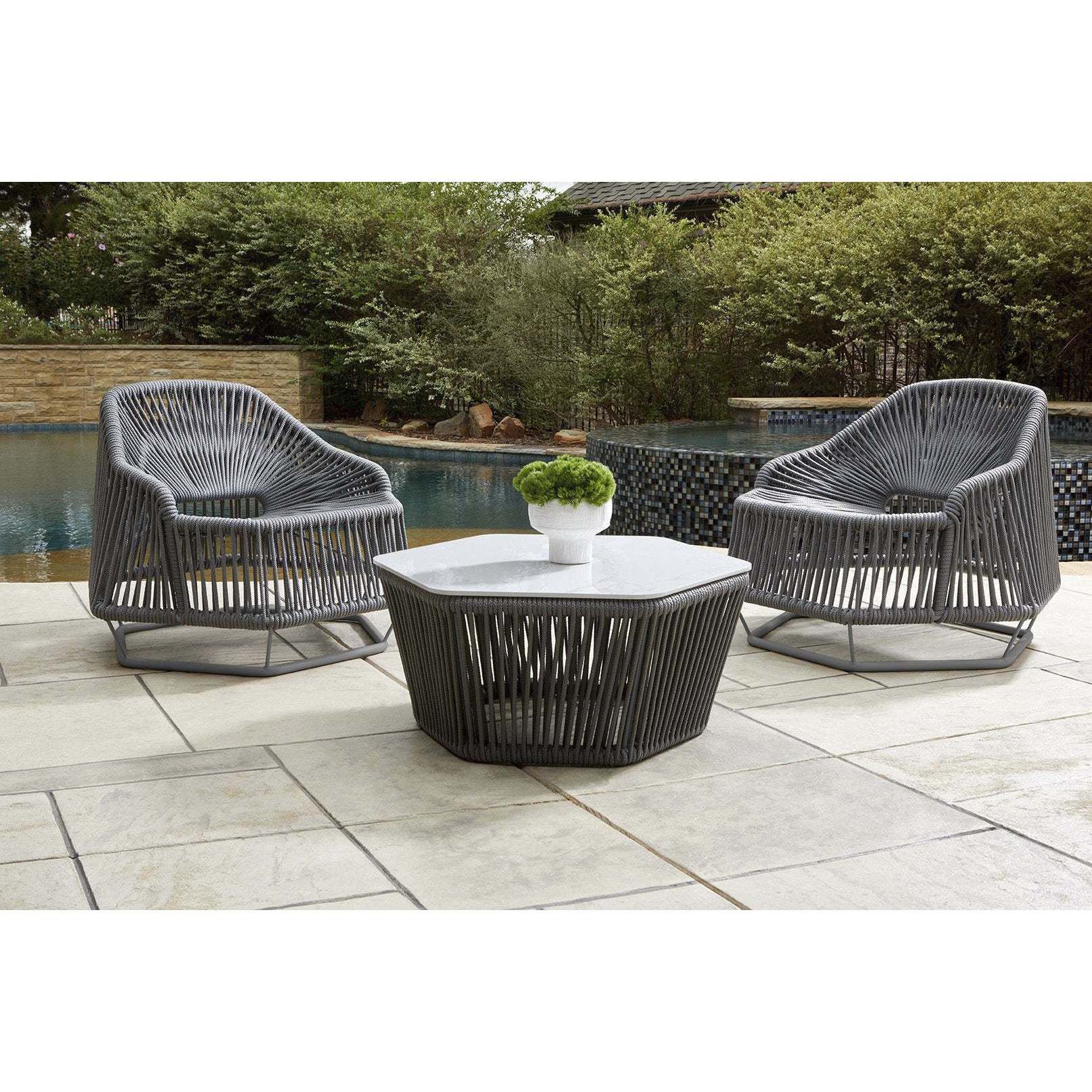 Hexagon Grey Arm Chair