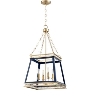 Gerard 4 Light 16 inch Blue And Aged Brass Pendant Ceiling Light