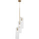 Trident 3 Light 9.75 inch Aged Brass Pendant Ceiling Light