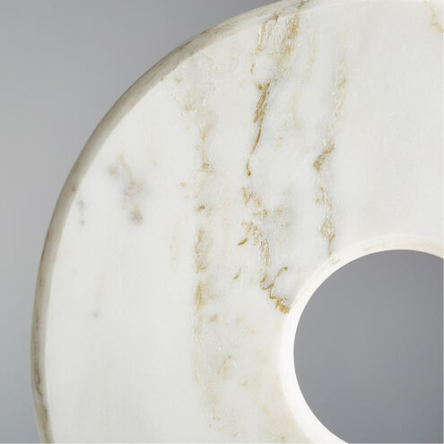 White Disk On Stand 17 X 11 inch Sculpture, Large