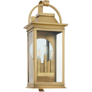 Concord 3 Light 25 inch Heritage Brass Outdoor Wall Sconce