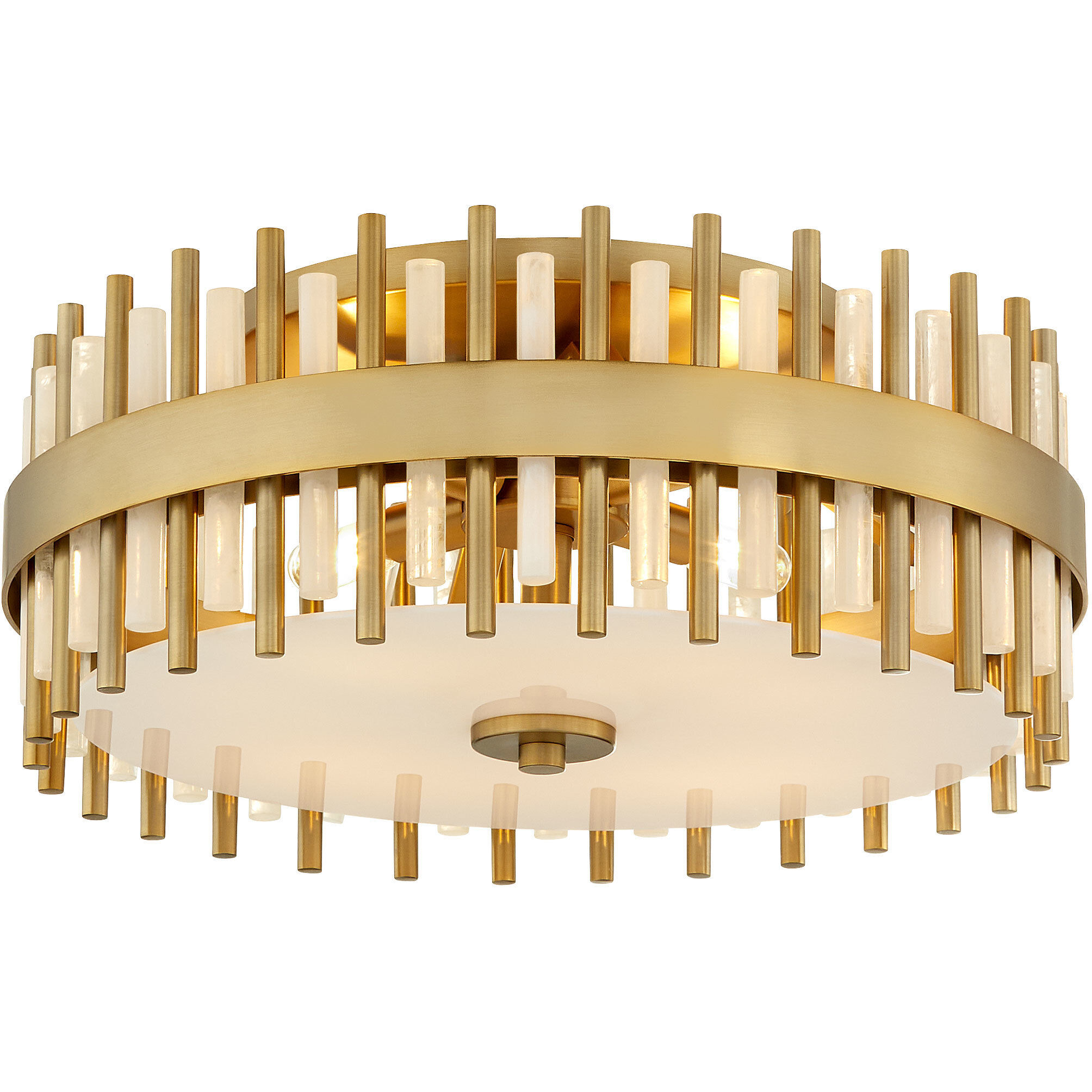 Cassio 4 Light 22 inch Aged Brass Flush Mount Ceiling Light