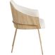 Menfis Brushed Gold and Light Tan Velour with Rattan Dining Chair
