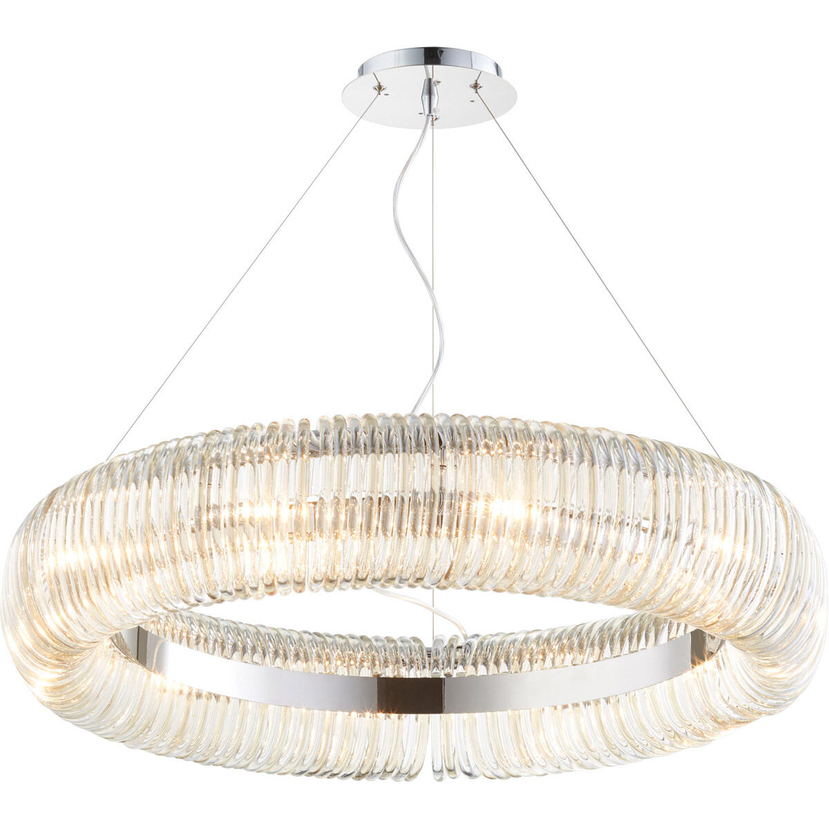 Beaming Around 10 Light 32 inch Chrome Pendant Ceiling Light