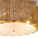 Boracay 6 Light 39 inch Natural Cane and Antique Brass Chandelier Ceiling Light