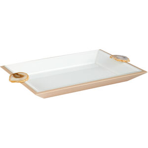 Crystal White and Gold Tray, Light