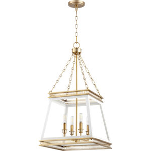 Gerard 4 Light 16 inch White And Aged Brass Pendant Ceiling Light