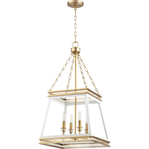 Gerard 4 Light 16 inch White And Aged Brass Pendant Ceiling Light