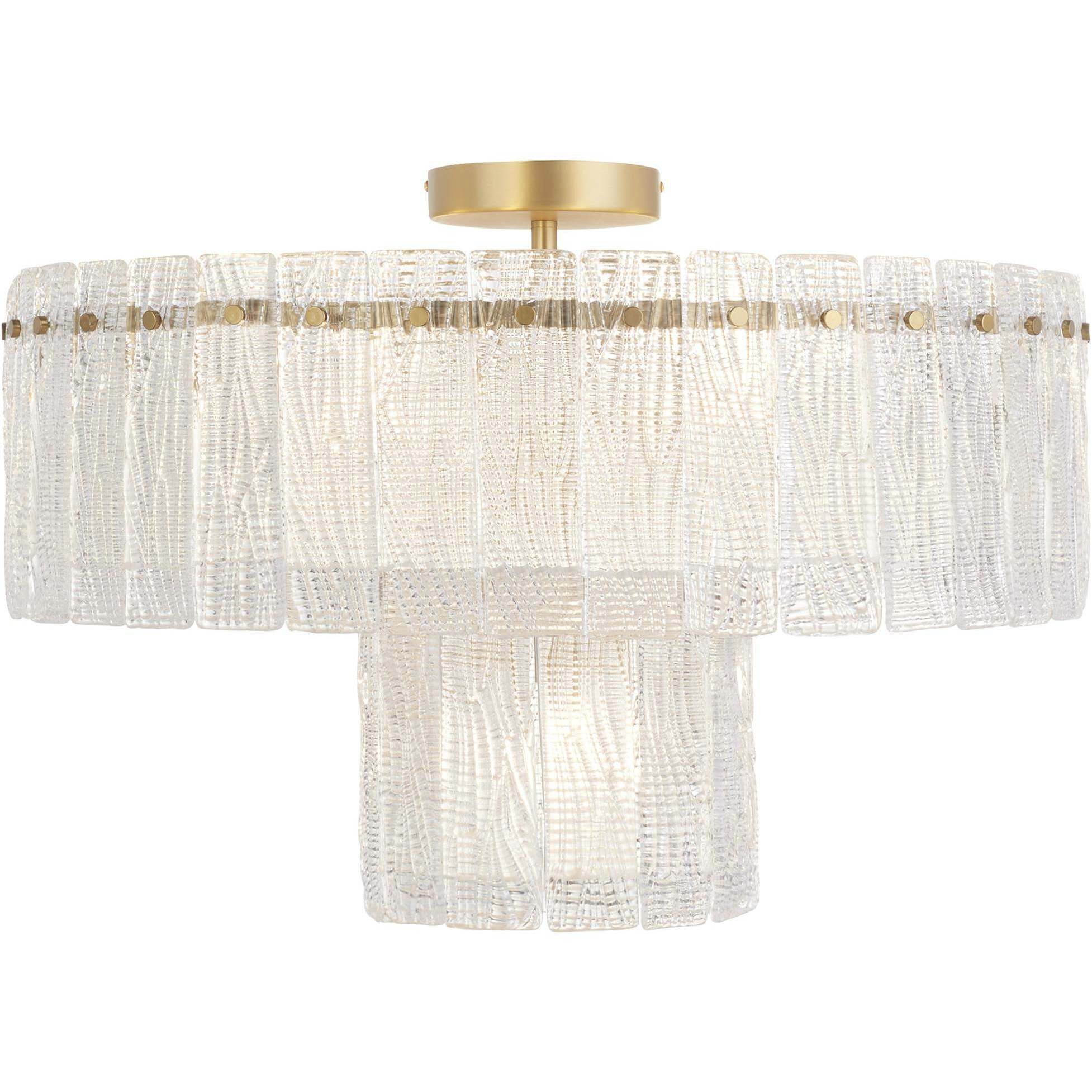 Othello 7 Light 25 inch Aged Brass Semi Flush Mount Ceiling Light