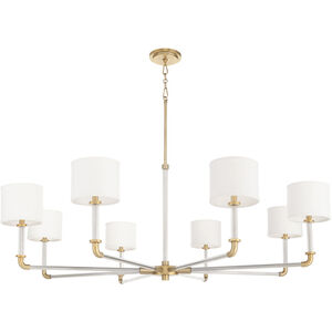 Hightower 8 Light 53.5 inch Clear and Aged Brass Chandelier Ceiling Light
