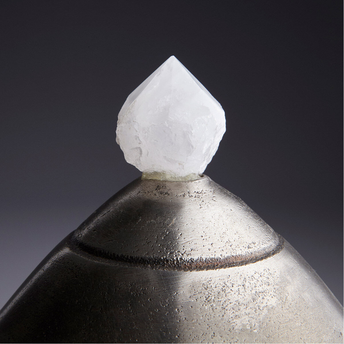 Chestnut Antique Nickel Container, Large