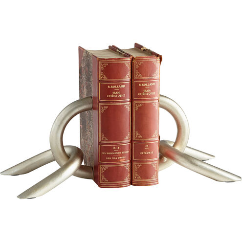 Goldie 6 inch Antique Silver Leaf Bookends